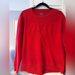 Fila Women's Bold Red Crew Neck Sweater